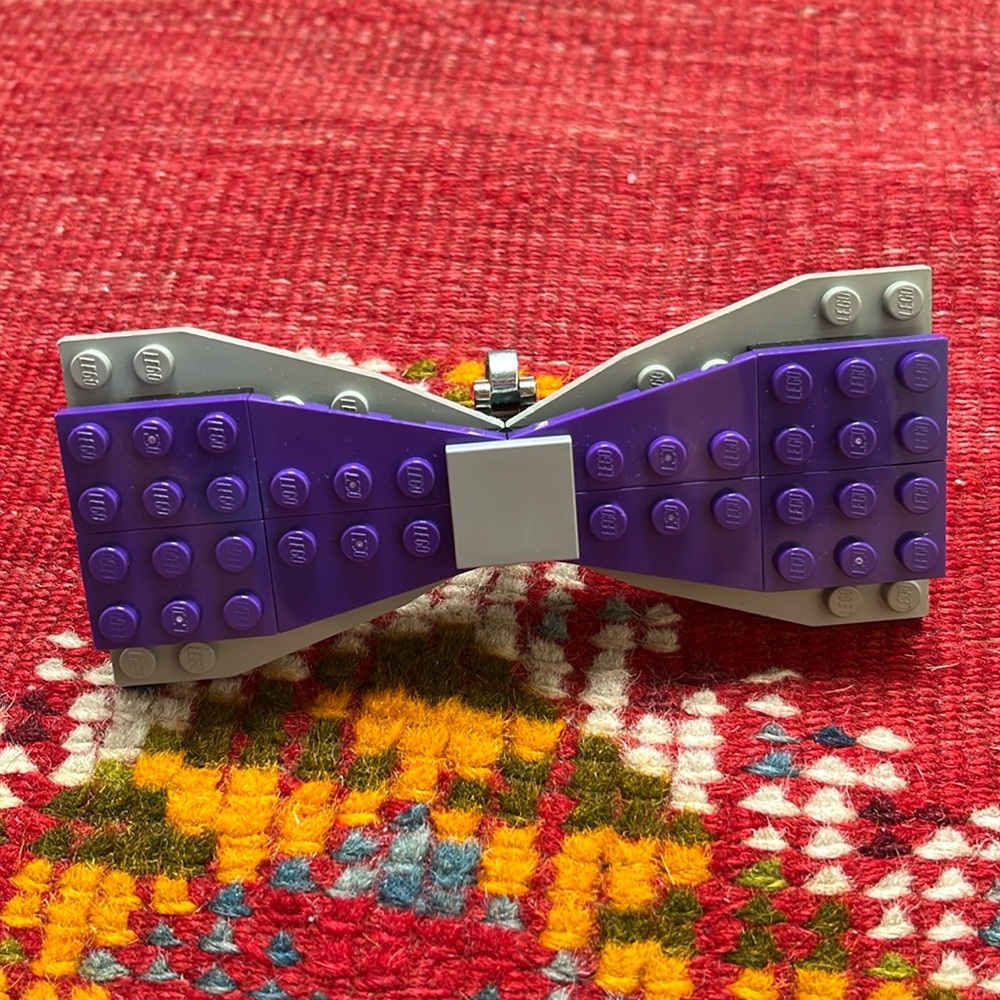 Lego Clip Bowtie - Purple and Gray
